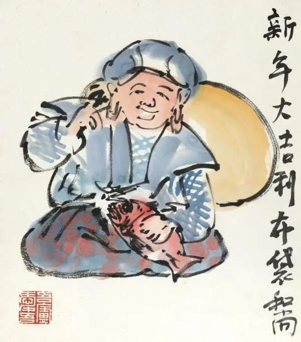 李庚 《酉年大吉》  24×27.2cm  纸本设色